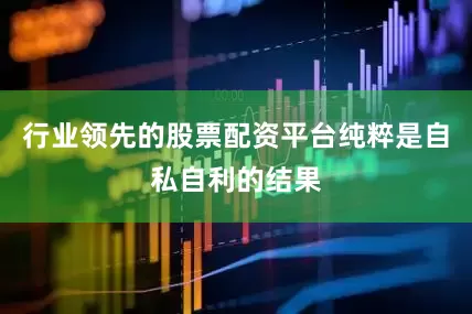 行业领先的股票配资平台纯粹是自私自利的结果